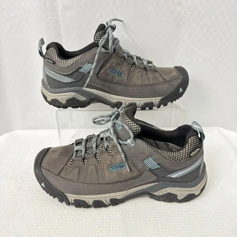 Keen Targhee III Shoes Womens Size 7 Waterproof Hiking Gray Blue Leather
